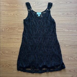 Elegant Black Lace Swim Coverup Dress